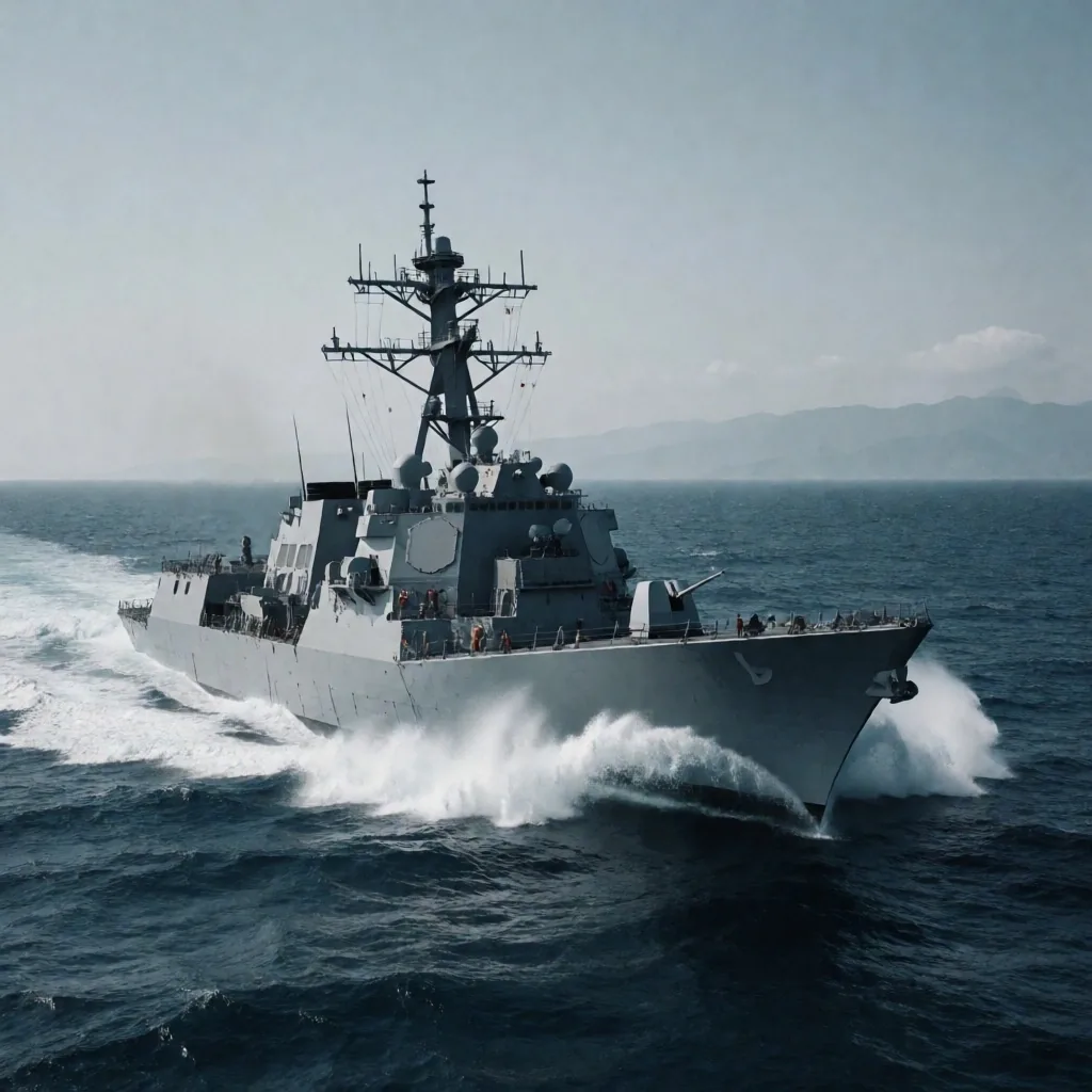 Buque naval en el Estrecho de Ormuz