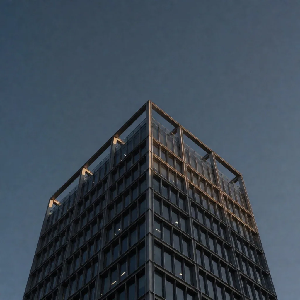 Skyline financiero de Monterrey al anochecer