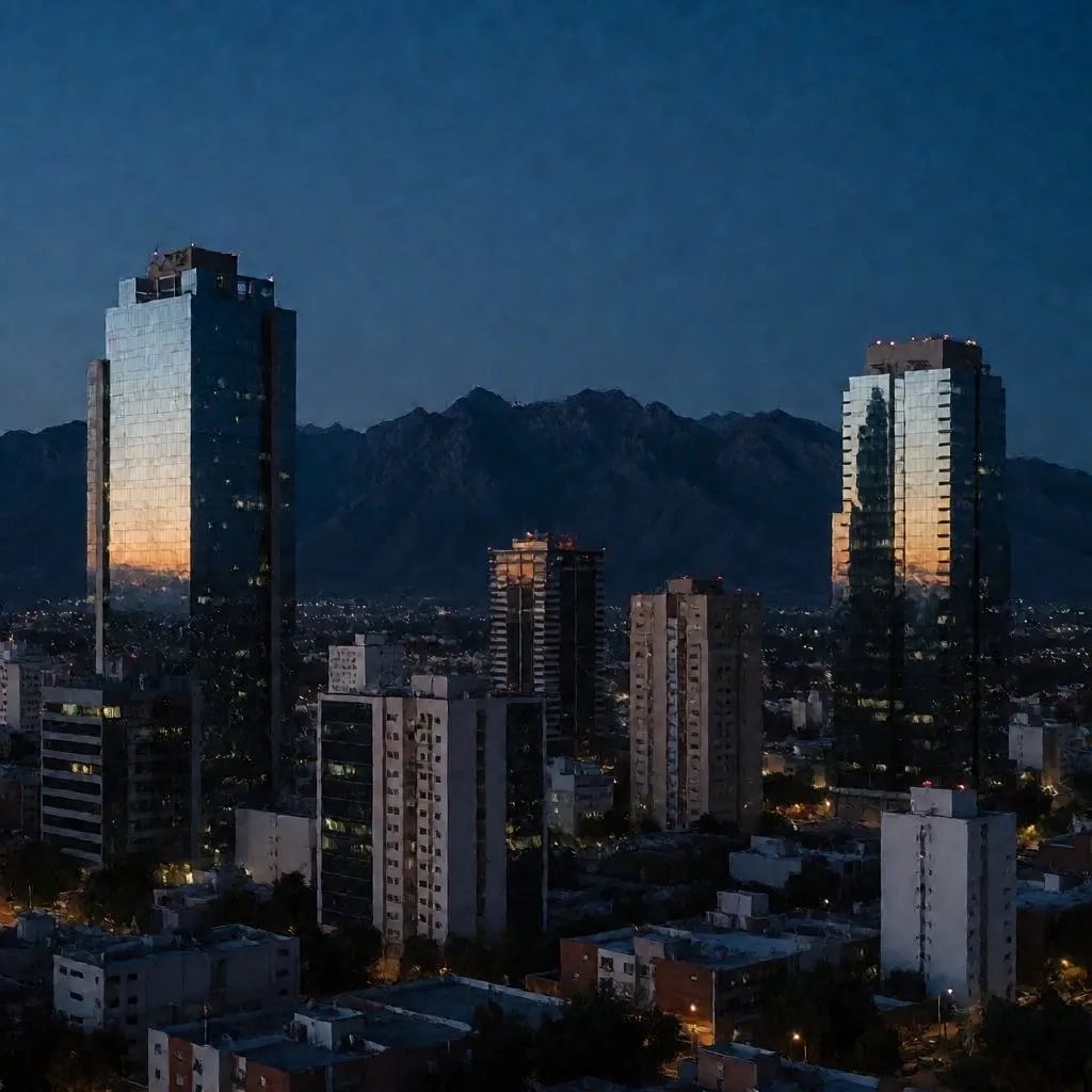 Skyline de Monterrey al atardecer