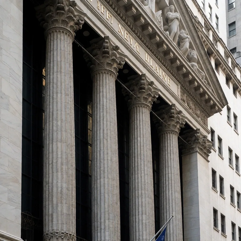 Fachada de la Bolsa de Valores de Nueva York