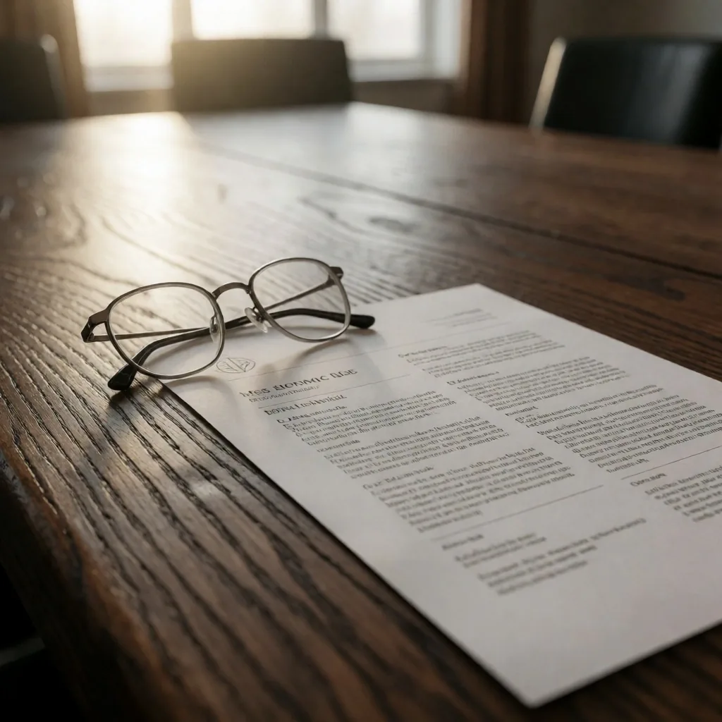 Reporte de estadísticas laborales sobre una mesa de junta