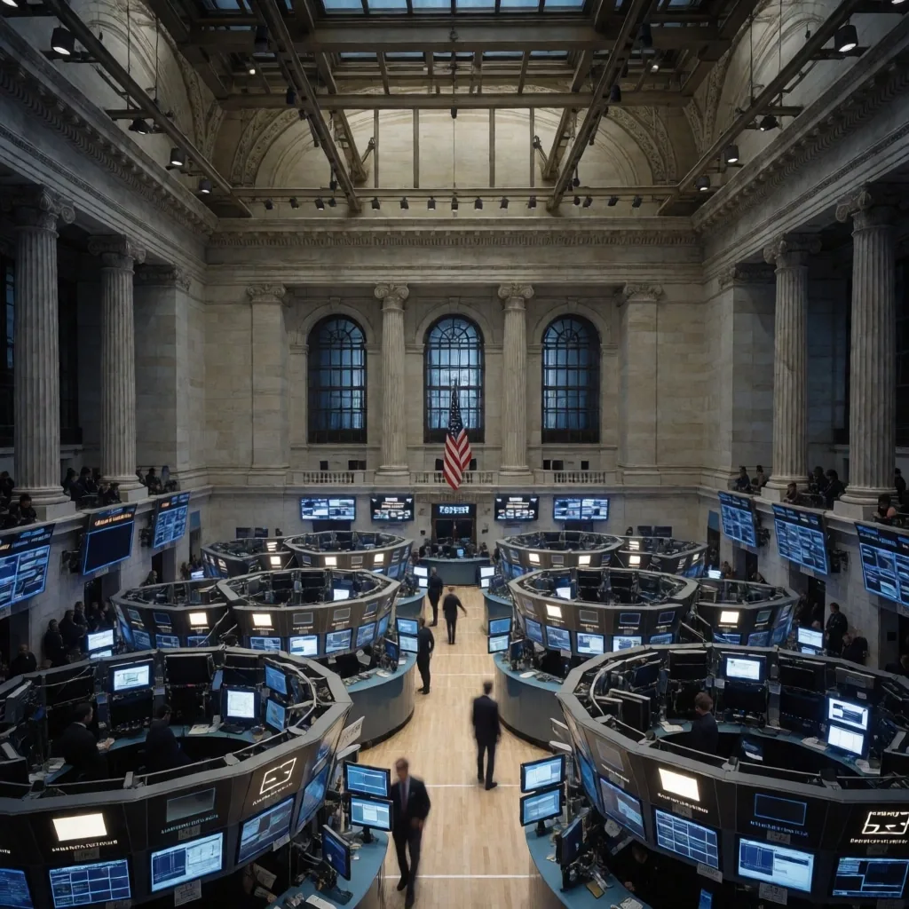 Interior de la bolsa de Wall Street